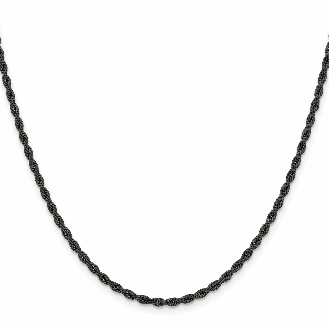 Chisel Stainless Steel Black Finish Finish 2.4mm Rope Chain