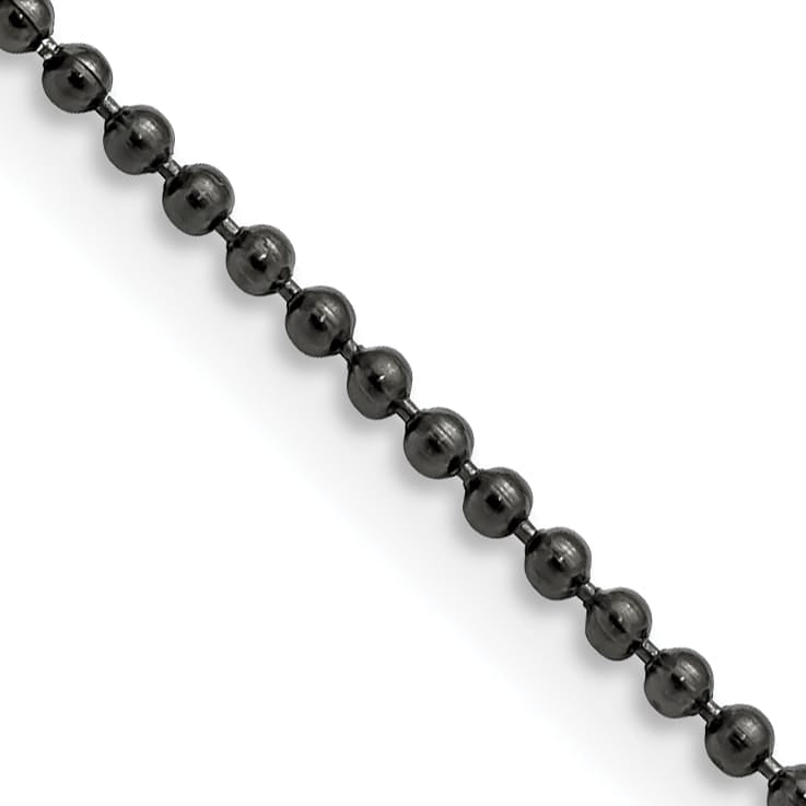 Chisel Stainless Steel Black Finish Finish 2mm Ball Chain