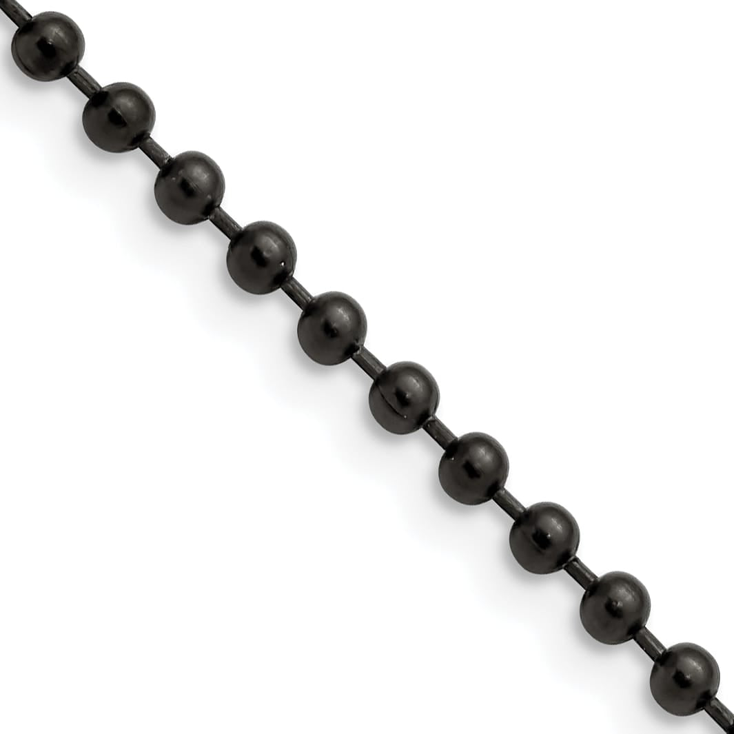 Chisel Stainless Steel Black Finish Finish 3mm Ball Chain