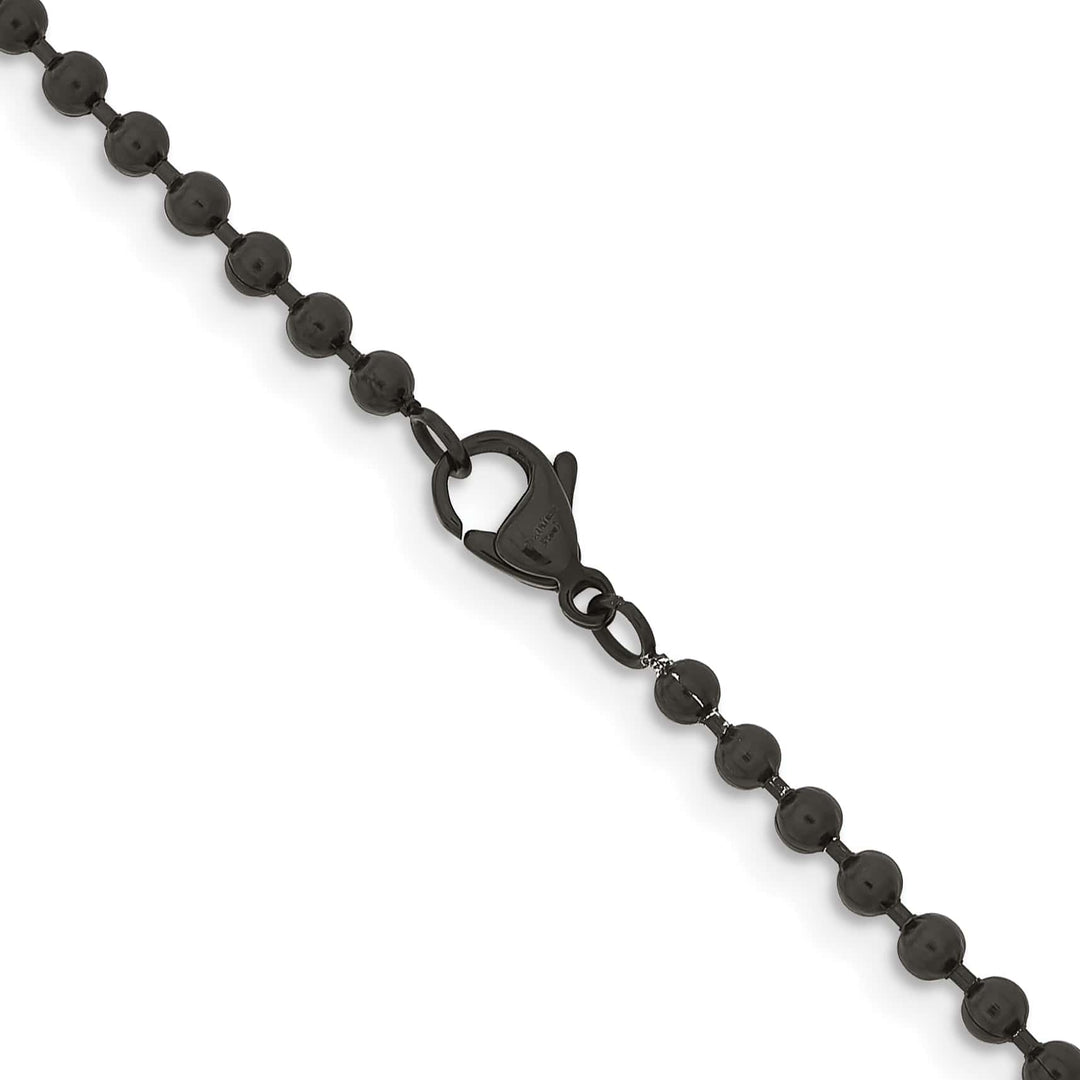 Chisel Stainless Steel Black Finish Finish 3mm Ball Chain