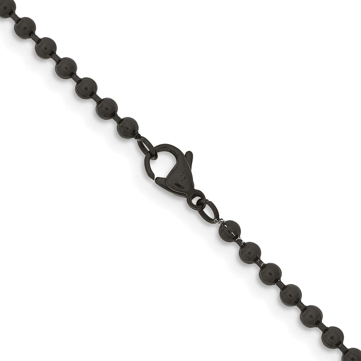 Chisel Stainless Steel Black Finish Finish 3mm Ball Chain