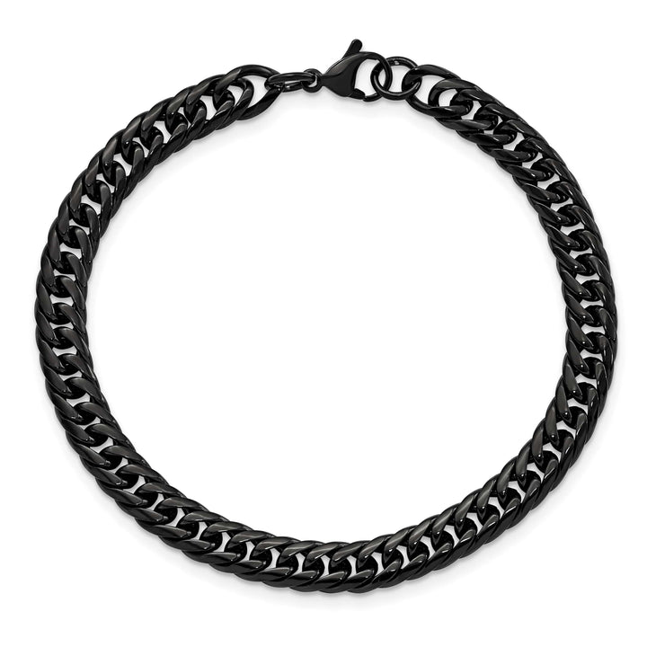 Chisel Stainless Steel Black Finish Finish Curb Bracelet Bracelet