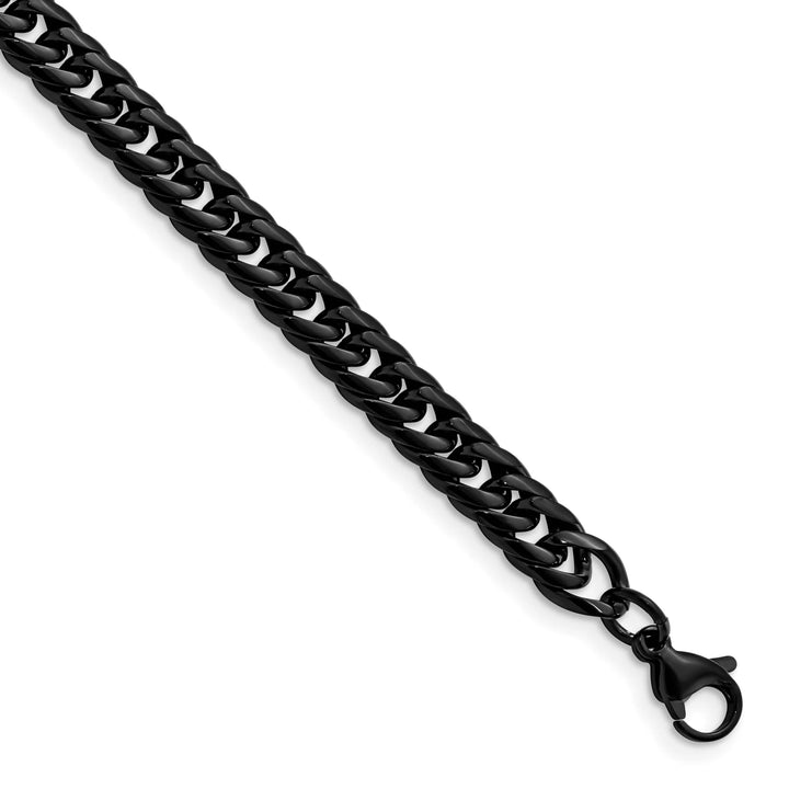 Chisel Stainless Steel Black Finish Finish Curb Bracelet Bracelet