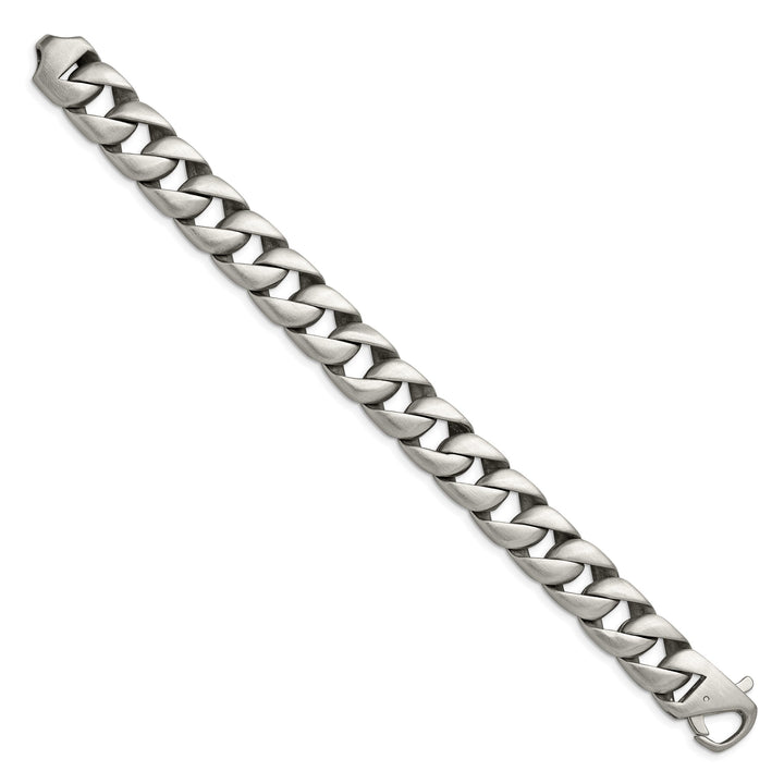 Chisel Stainless Steel Brushed 8.5 inch Curb Bracelet