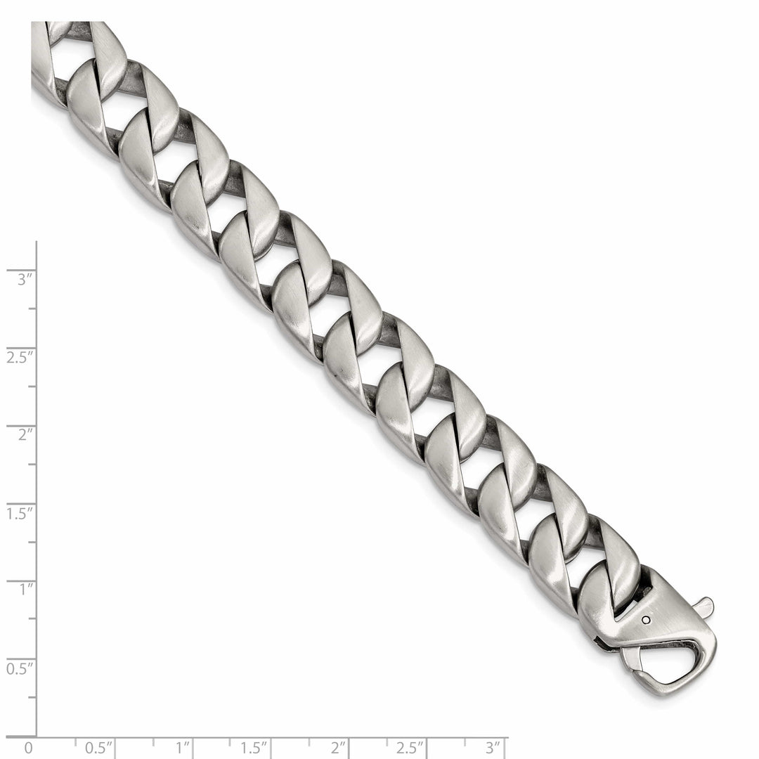 Chisel Stainless Steel Brushed 8.5 inch Curb Bracelet