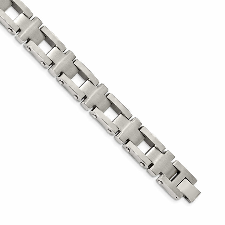 Chisel Stainless Steel Brushed and 8.5" Open Cross Link Bracelet