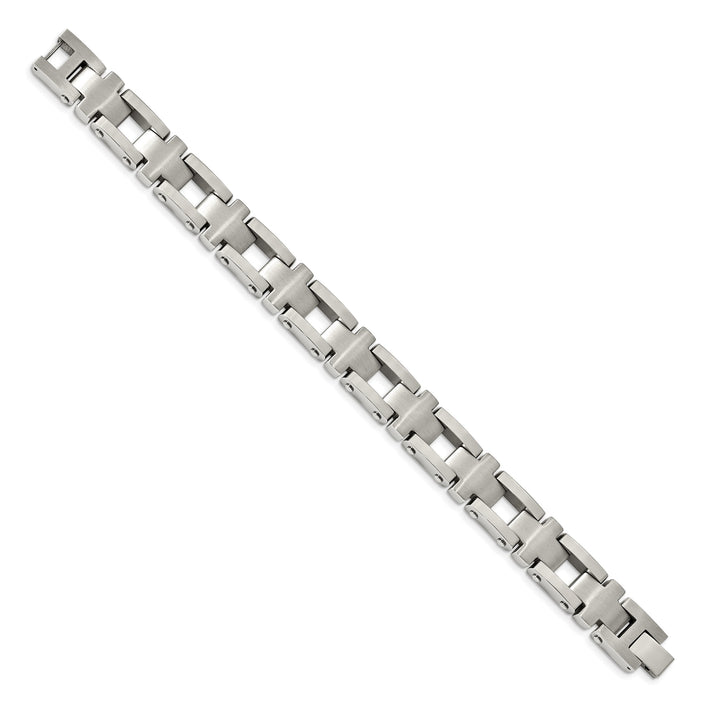 Chisel Stainless Steel Brushed and 8.5" Open Cross Link Bracelet