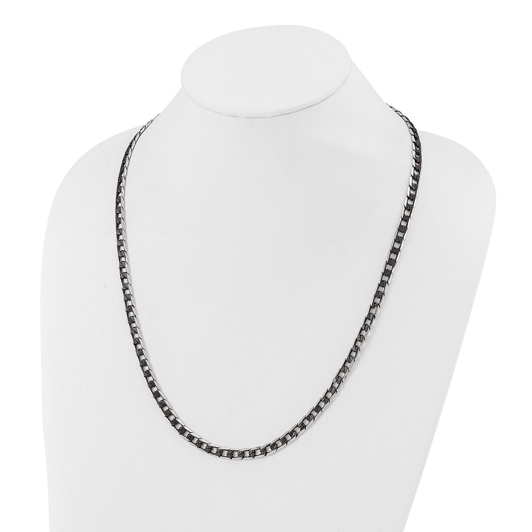 Chisel Stainless Steel Brushed and Black Finish Finish Curb Chain