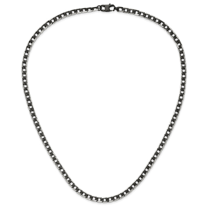 Chisel Stainless Steel Brushed and Black Finish Finish Curb Chain