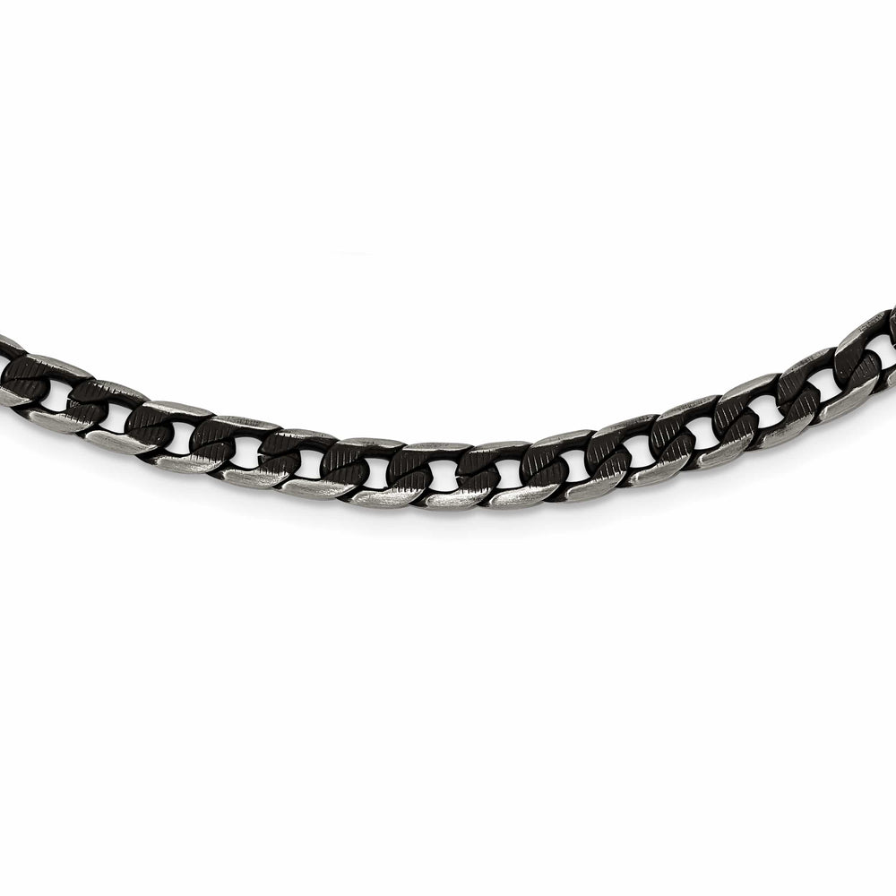 Chisel Stainless Steel Brushed and Black Finish Finish Curb Chain