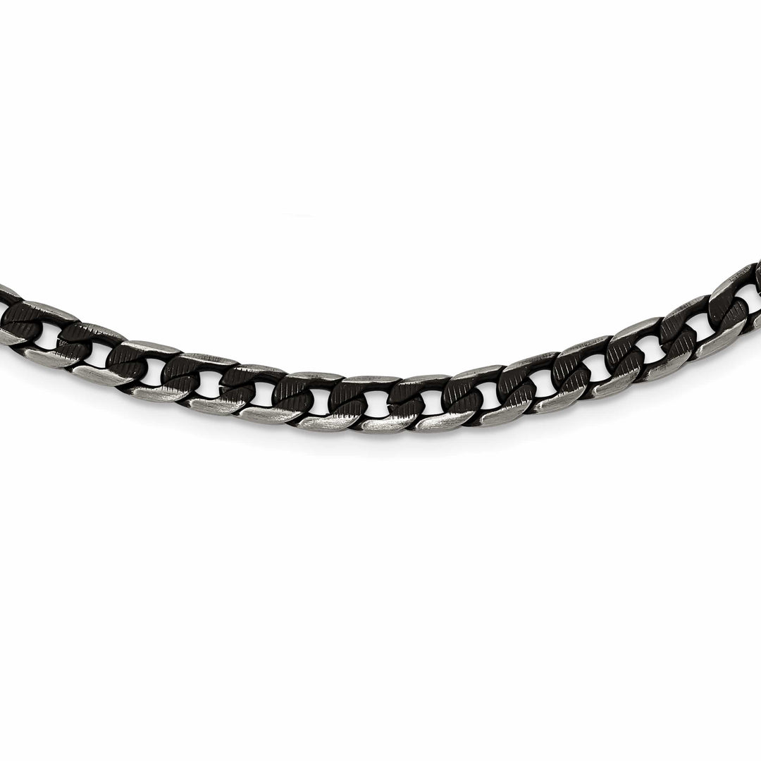 Chisel Stainless Steel Brushed and Black Finish Finish Curb Chain