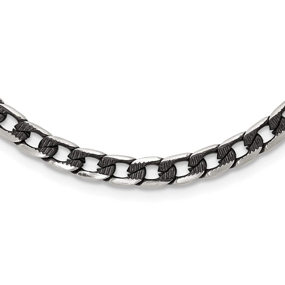Chisel Stainless Steel Brushed and Black Finish Finish Curb Chain