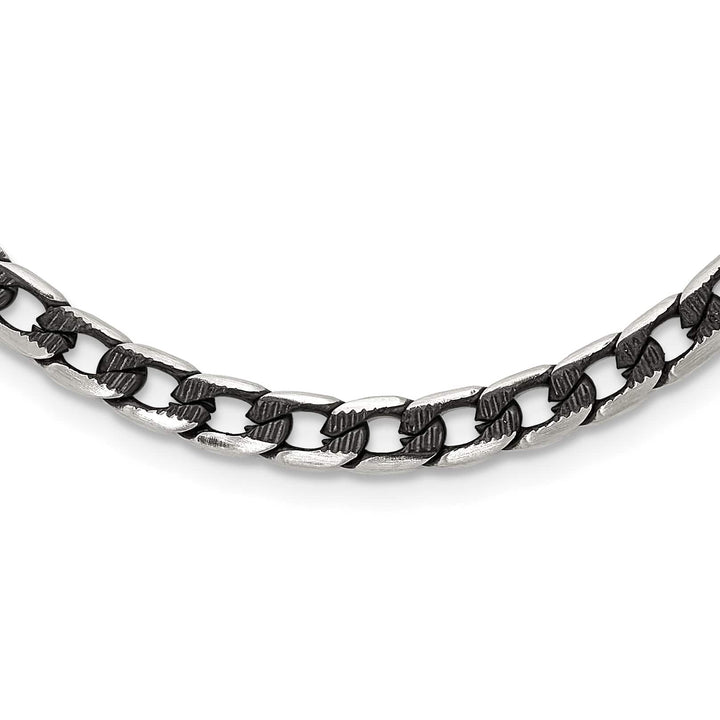 Chisel Stainless Steel Brushed and Black Finish Finish Curb Chain