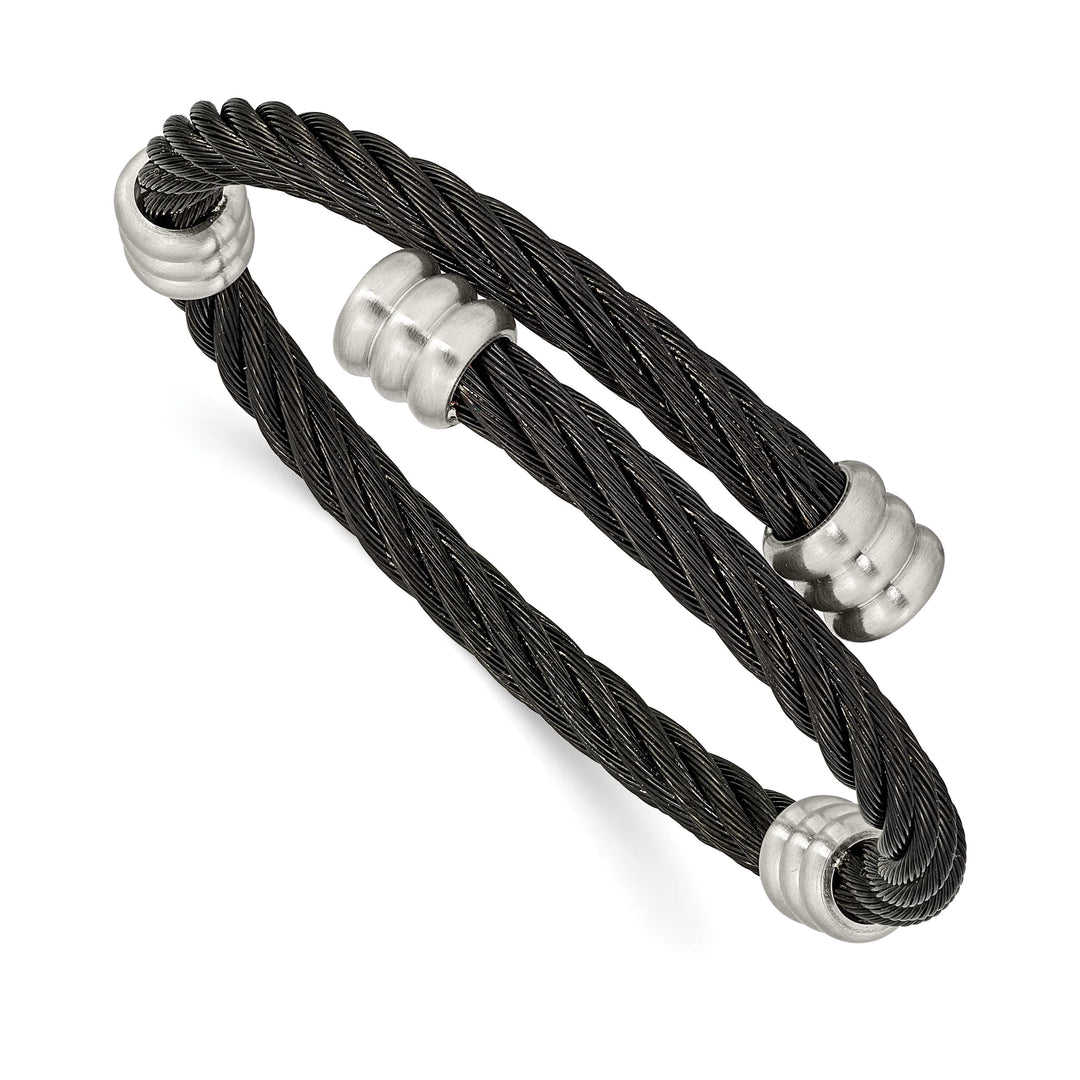 Chisel Stainless Steel Brushed and Black IP-plated Wire Flexible
