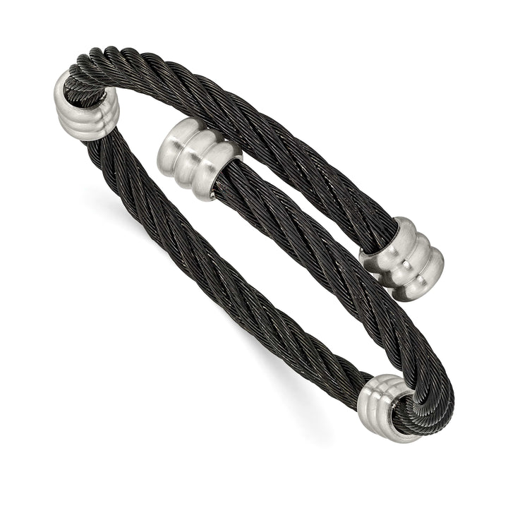 Chisel Stainless Steel Brushed and Black IP-plated Wire Flexible