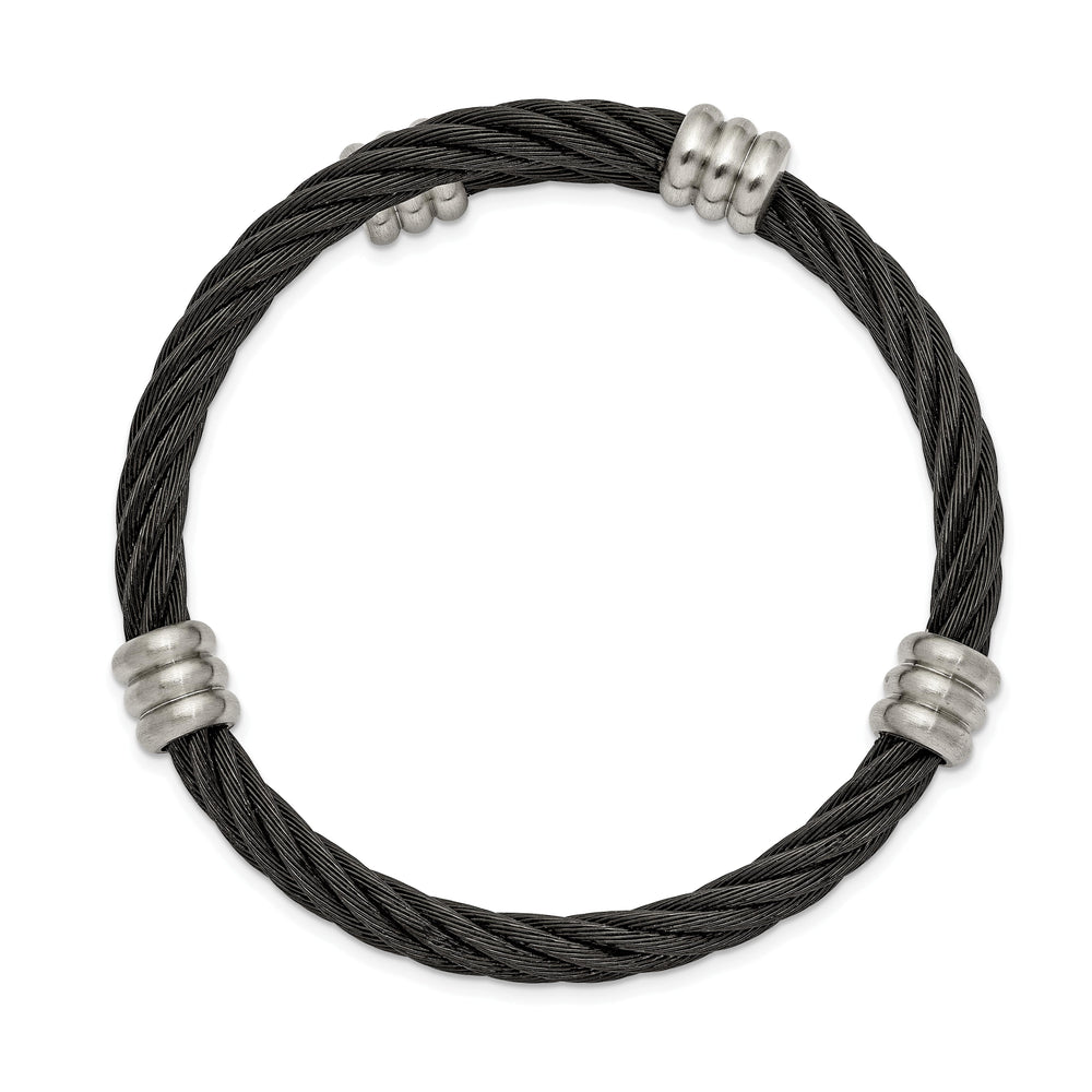 Chisel Stainless Steel Brushed and Black IP-plated Wire Flexible