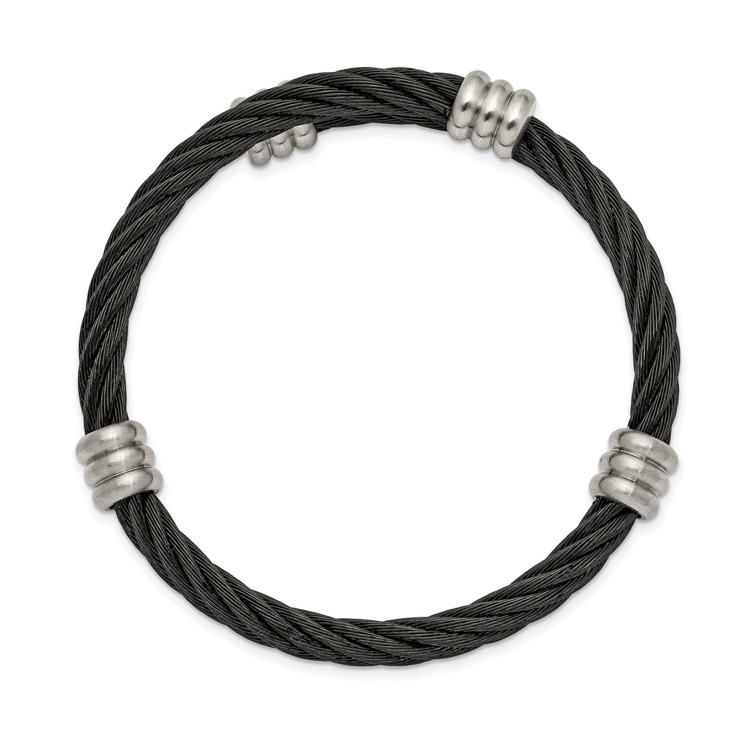 Chisel Stainless Steel Brushed and Black IP-plated Wire Flexible