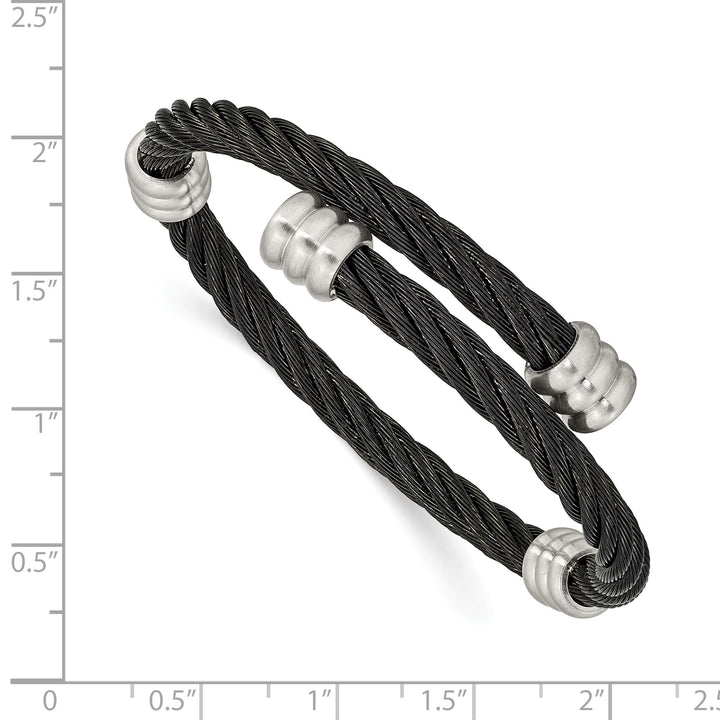 Chisel Stainless Steel Brushed and Black IP-plated Wire Flexible