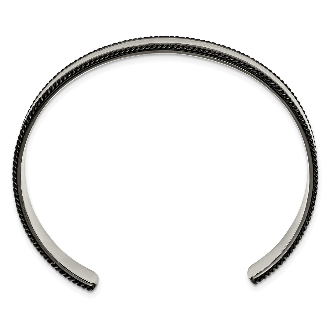Chisel Stainless Steel Brushed and Hammered Black IP-plated Wire Edge