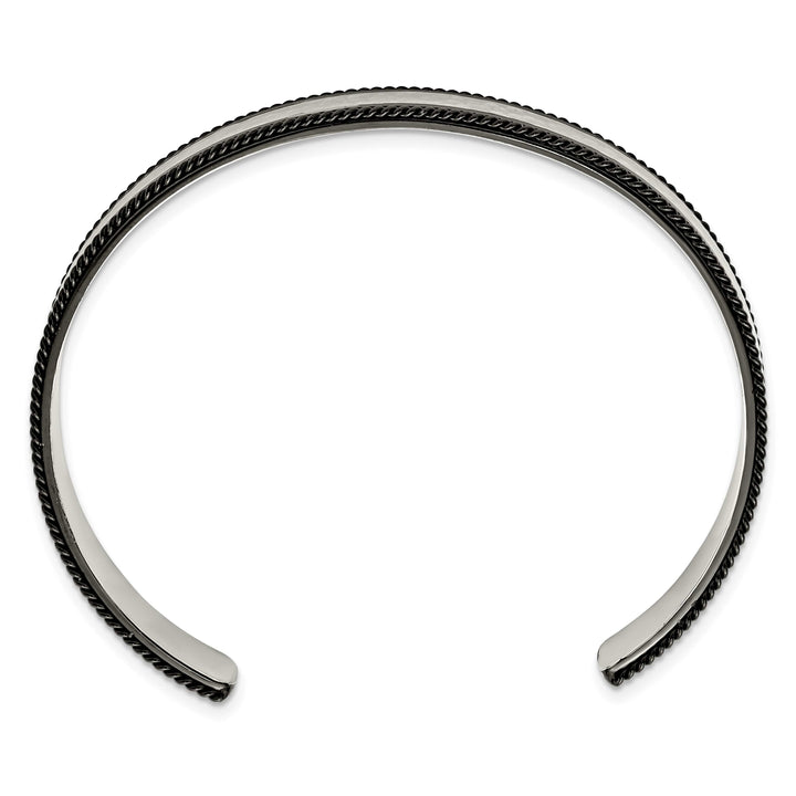 Chisel Stainless Steel Brushed and Hammered Black IP-plated Wire Edge