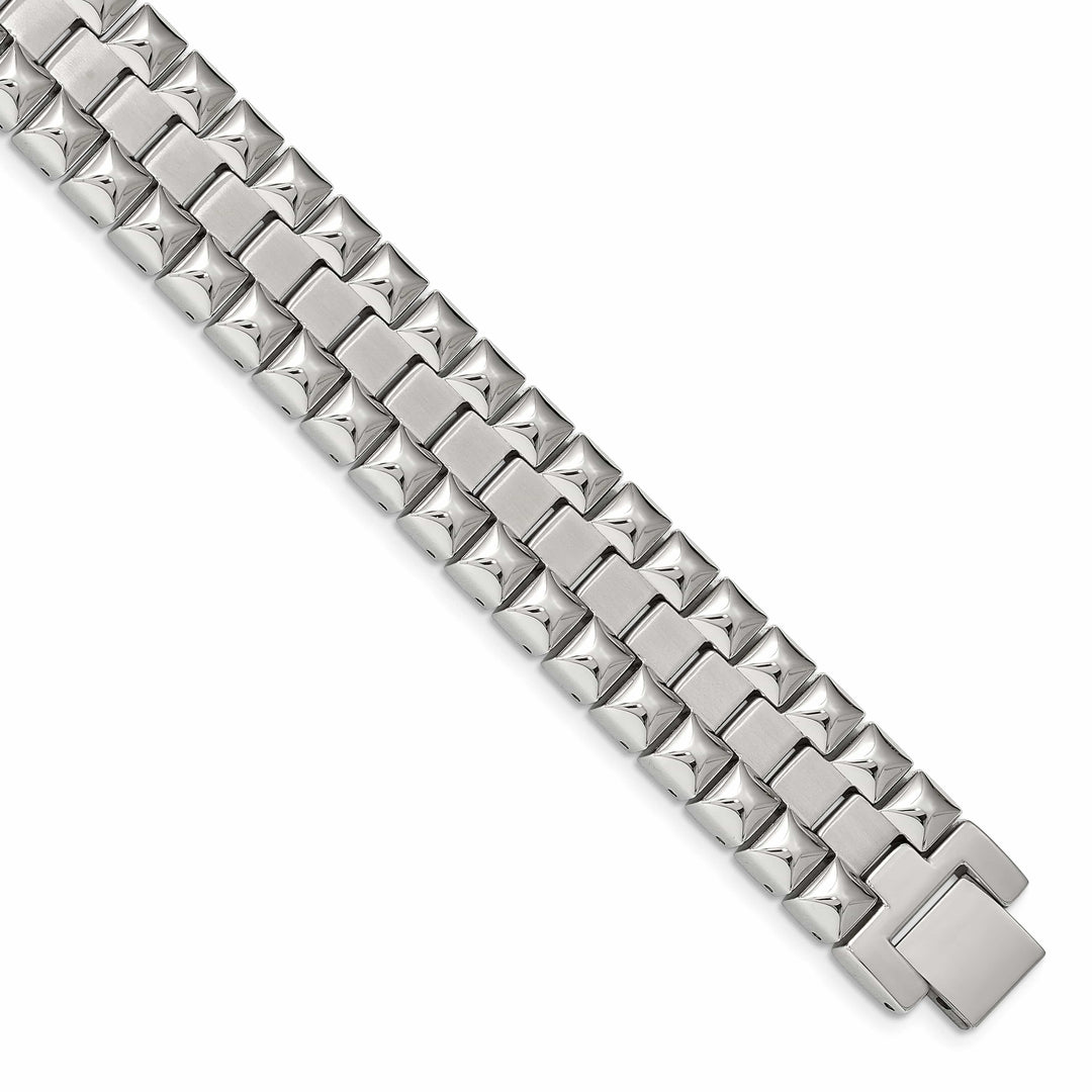 Chisel Stainless Steel Brushed and Polished 8.25" Heavy Link Bracelet