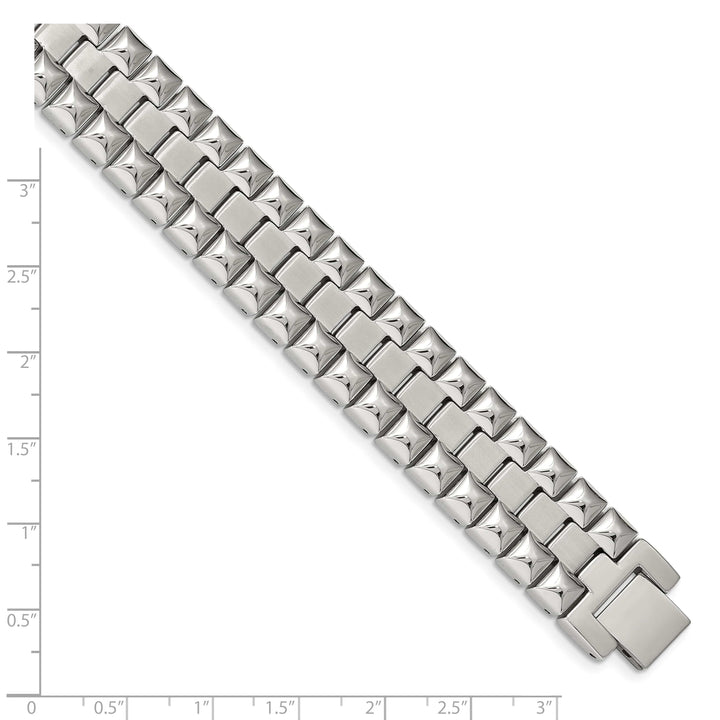 Chisel Stainless Steel Brushed and Polished 8.25" Heavy Link Bracelet