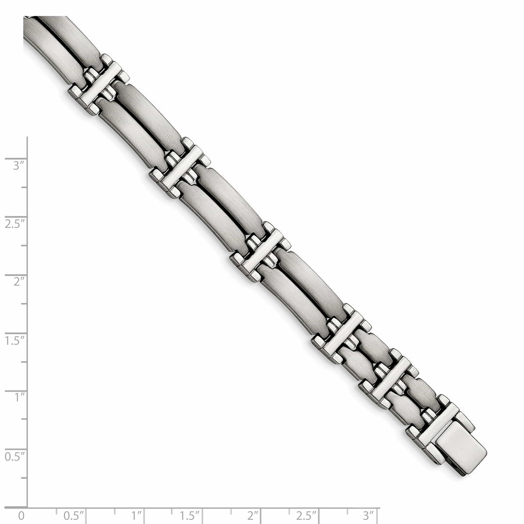 Chisel Stainless Steel Brushed and Polished 8.5 inch Link Bracelet