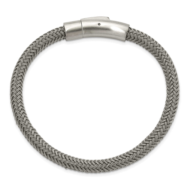 Chisel Stainless Steel Brushed and Polished Wire 8.25 inch Bracelet