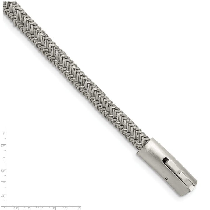 Chisel Stainless Steel Brushed and Polished Wire 8.25 inch Bracelet