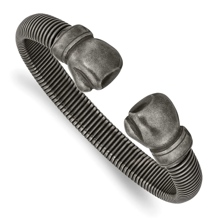 Chisel Stainless Steel Brushed Gun Metal IP-plated Boxing Gloves Cuff