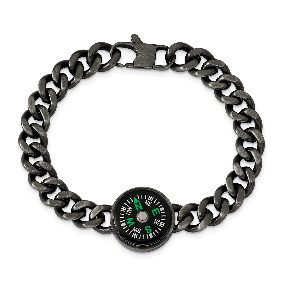 Chisel Stainless Steel Gun Metal IP-plated with Functional Bracelet