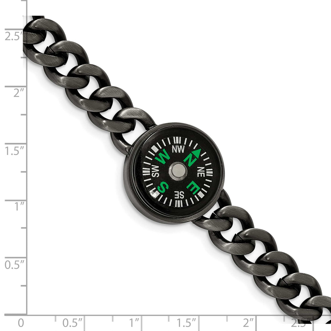 Chisel Stainless Steel Gun Metal IP-plated with Functional Bracelet