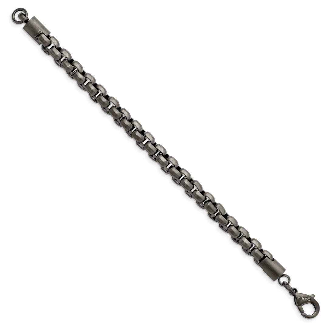 Chisel Stainless Steel Gun MetalIP Finish Box Bracelet Bracelet