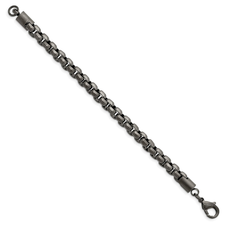 Chisel Stainless Steel Gun MetalIP Finish Box Bracelet Bracelet