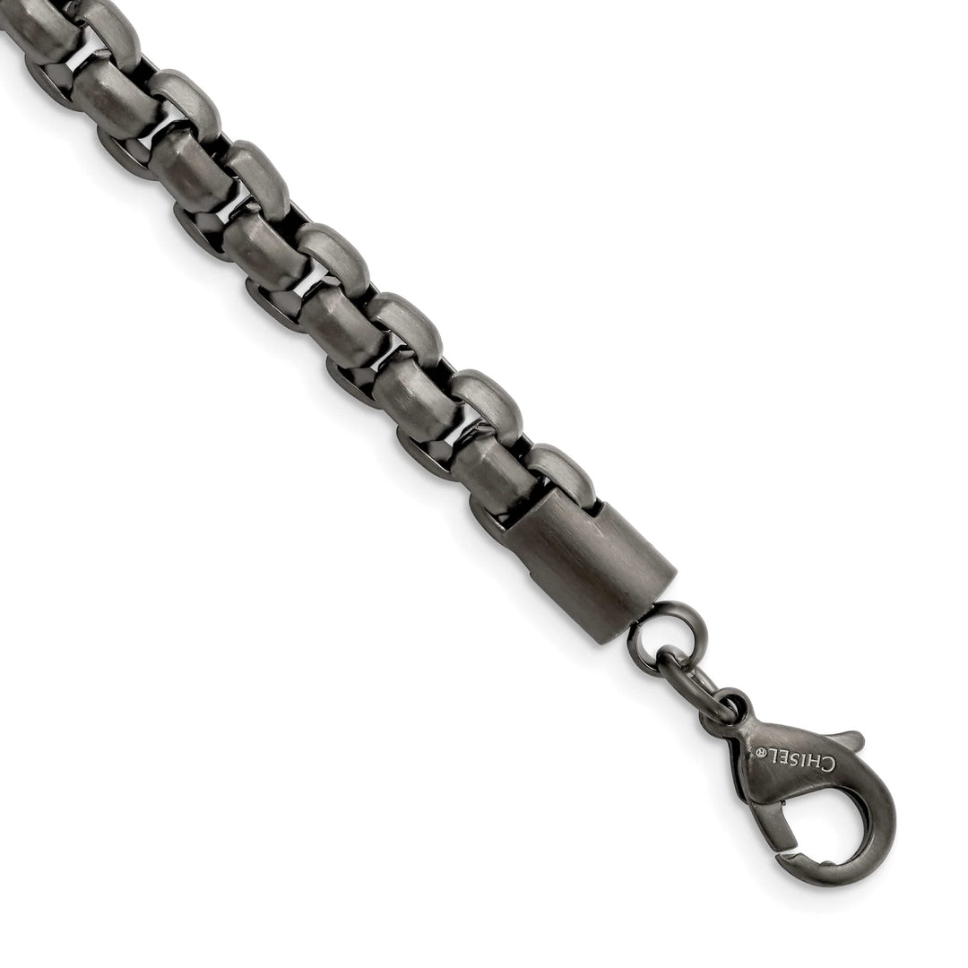 Chisel Stainless Steel Gun MetalIP Finish Box Bracelet Bracelet