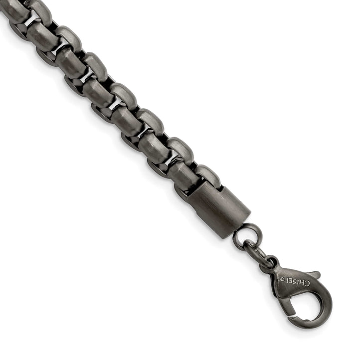 Chisel Stainless Steel Gun MetalIP Finish Box Bracelet Bracelet