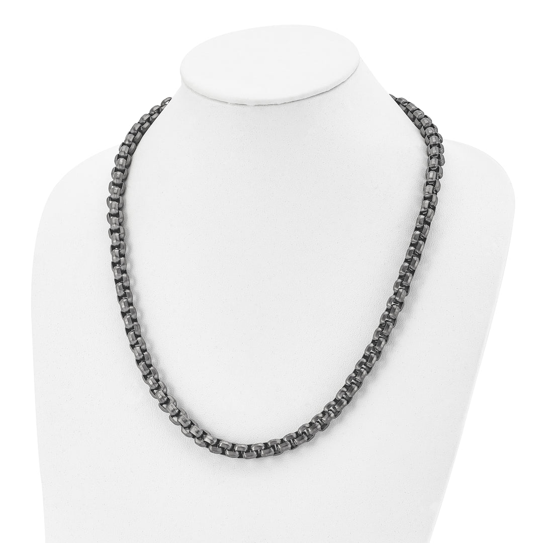 Chisel Stainless Steel Gun MetalIP Finish Box Chain 24 Inch