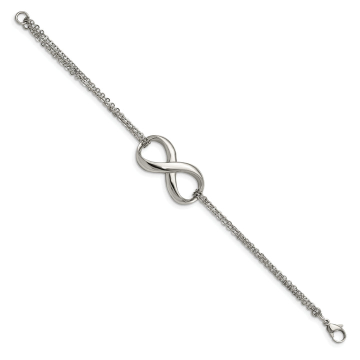 Chisel Stainless Steel Infinity Symbol 7.5" Multi-Strand Bracelet