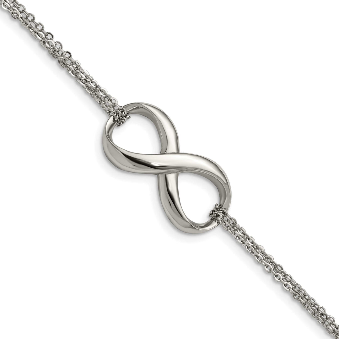Chisel Stainless Steel Infinity Symbol 7.5" Multi-Strand Bracelet