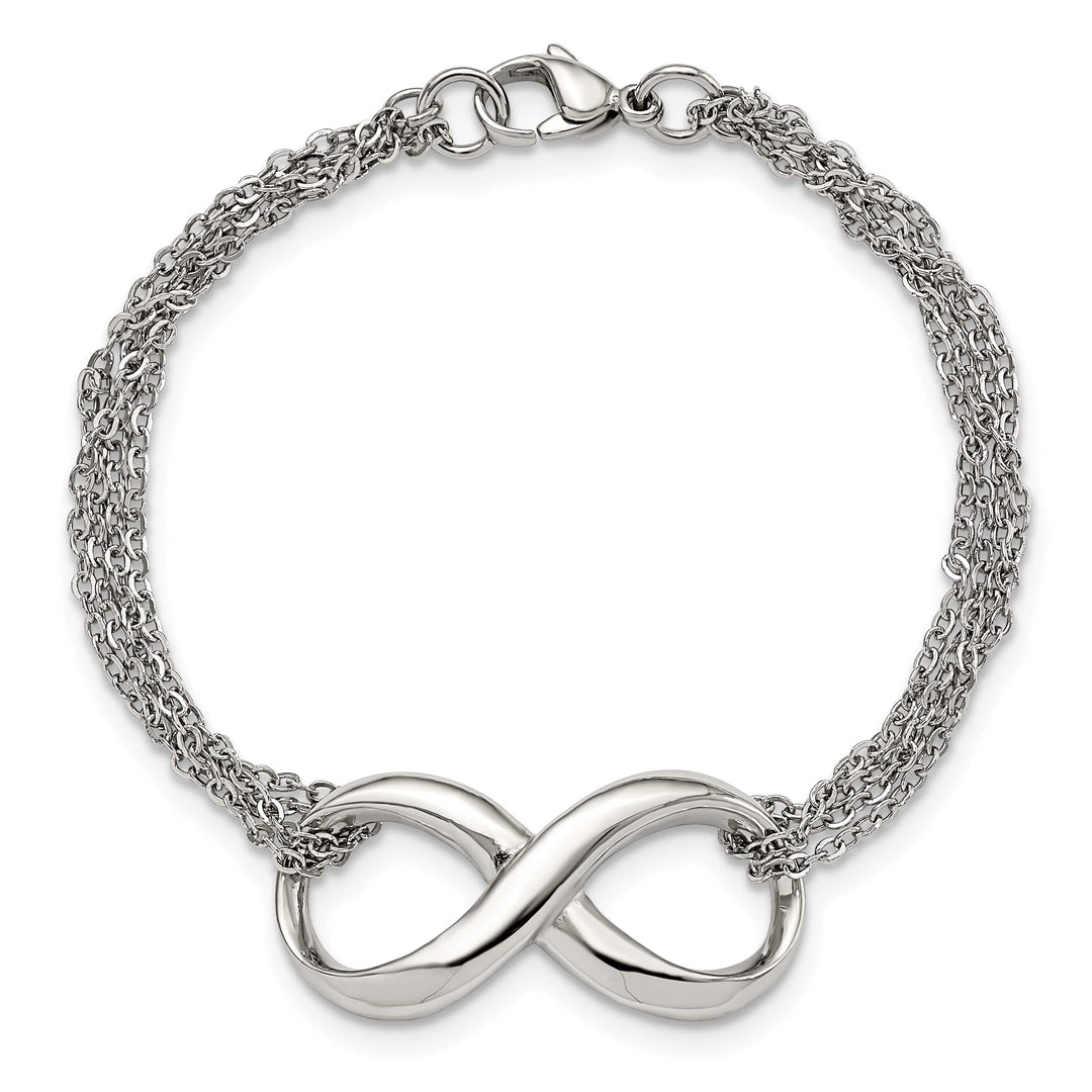 Chisel Stainless Steel Infinity Symbol 7.5" Multi-Strand Bracelet