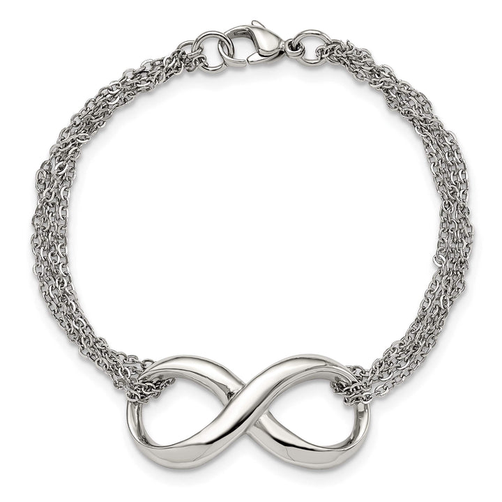 Chisel Stainless Steel Infinity Symbol 7.5" Multi-Strand Bracelet