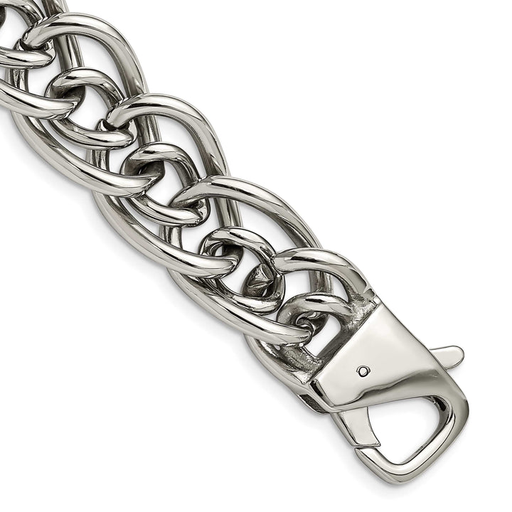 Chisel Stainless Steel Large and Small Oval Link 8.25" Bracelet