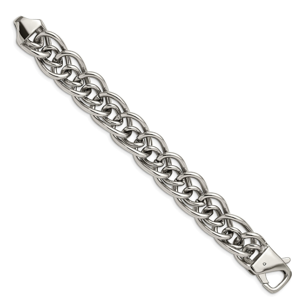 Chisel Stainless Steel Large and Small Oval Link 8.25" Bracelet