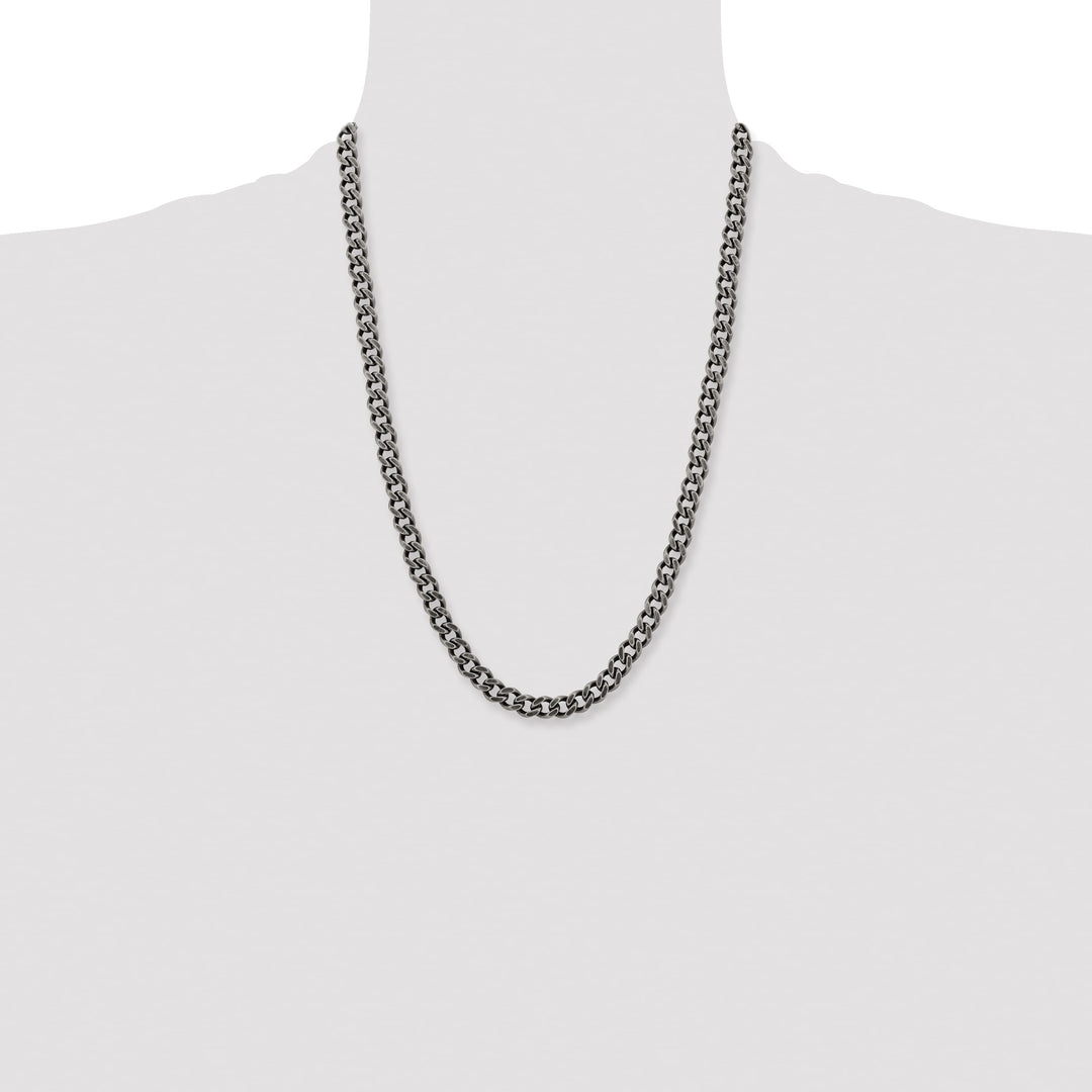 Chisel Stainless Steel Oxidized 7.5mm Curb Chain