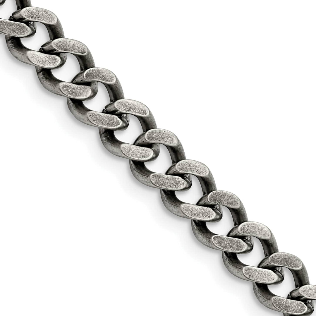 Chisel Stainless Steel Oxidized 7.5mm Curb Chain