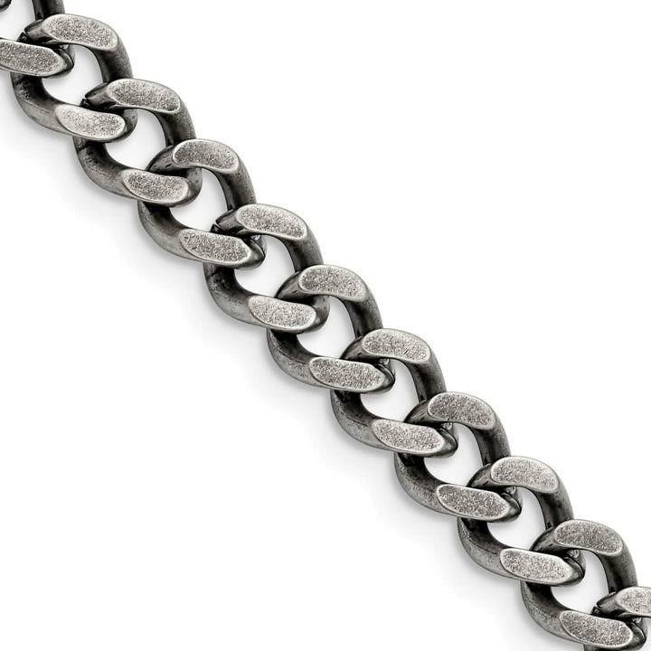 Chisel Stainless Steel Oxidized 7.5mm Curb Chain