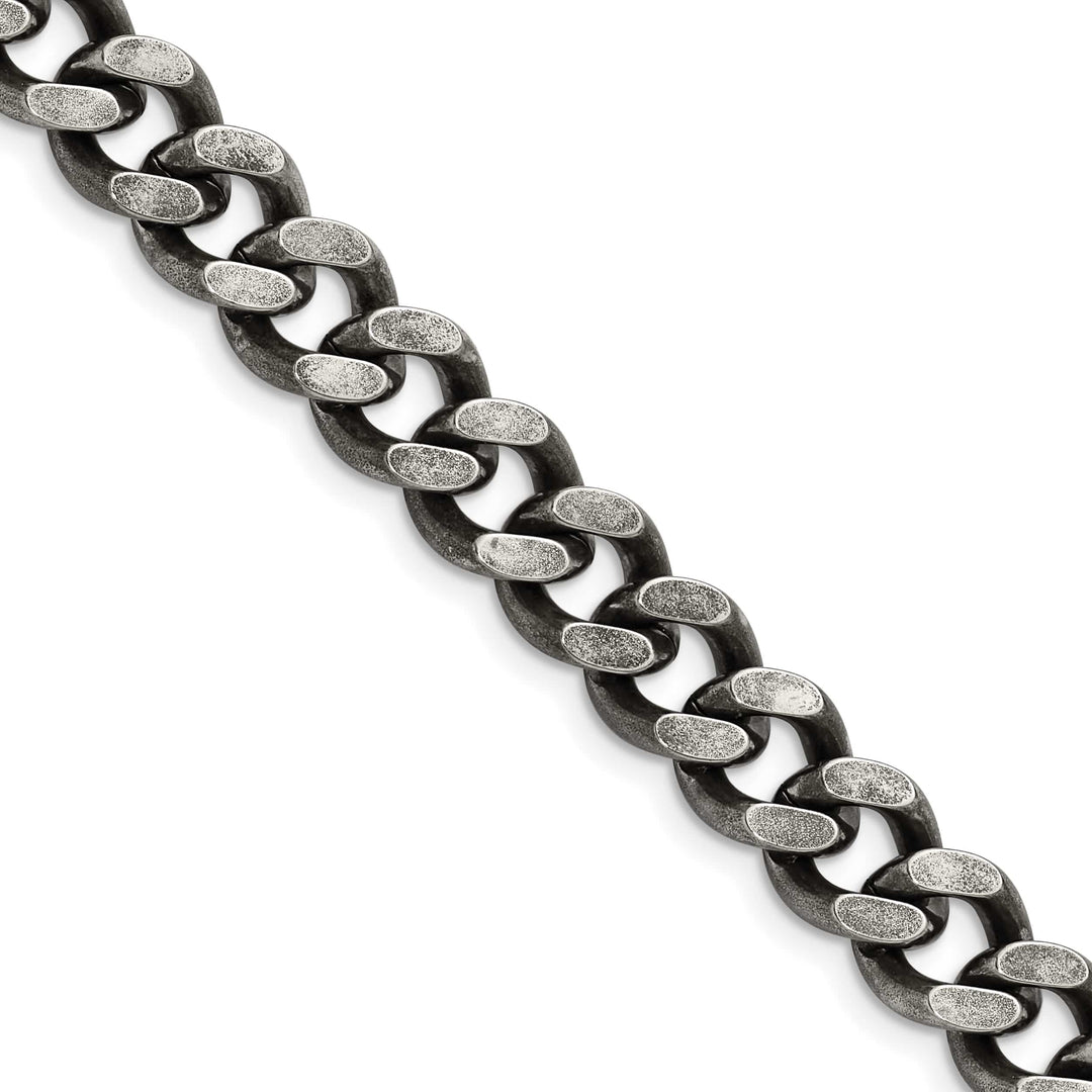 Chisel Stainless Steel Oxidized 9.25mm Curb Chain