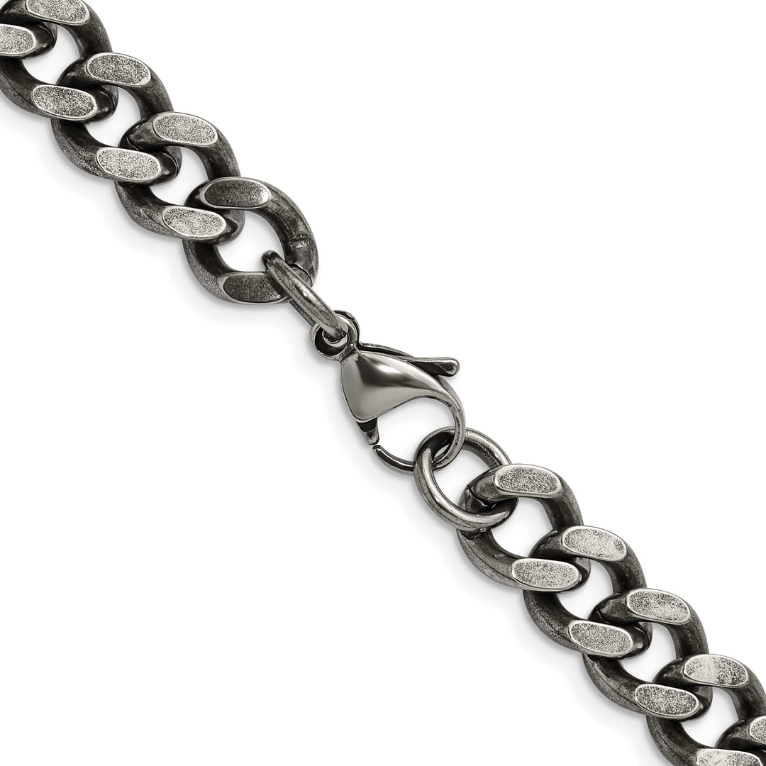 Chisel Stainless Steel Oxidized 9.25mm Curb Chain