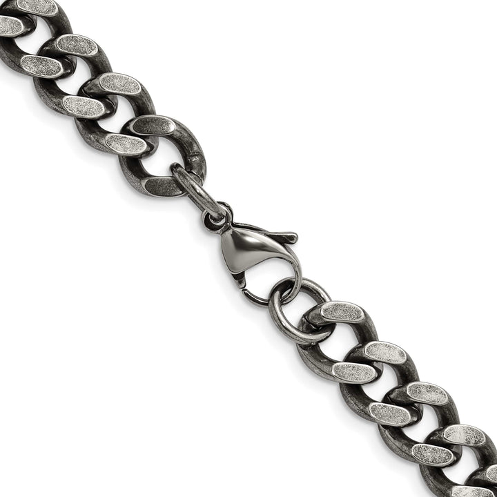 Chisel Stainless Steel Oxidized 9.25mm Curb Chain