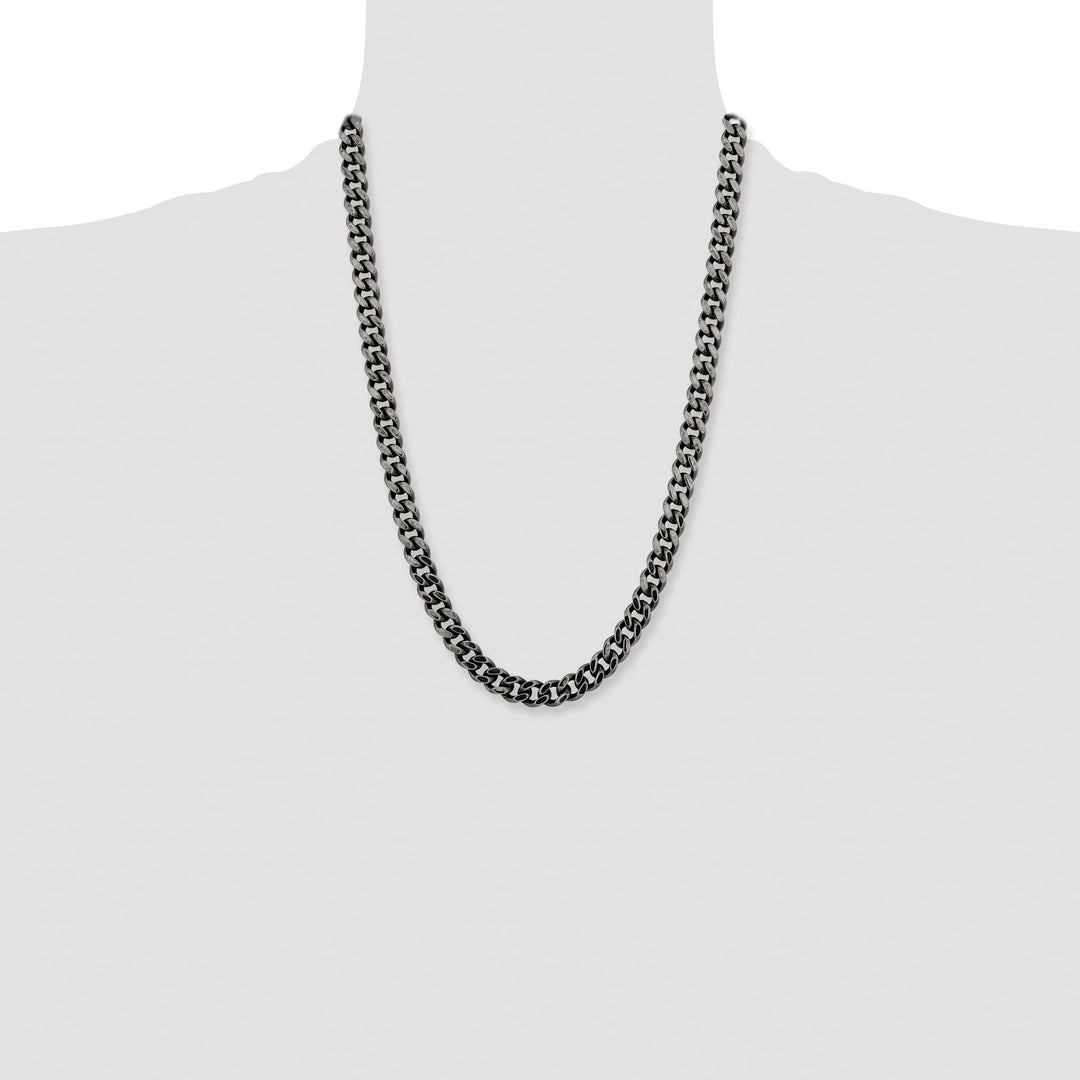 Chisel Stainless Steel Oxidized 9.25mm Curb Chain